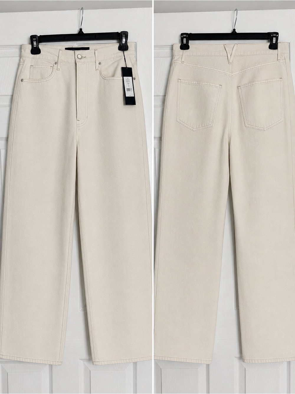 Veronica Beard Barrel Jeans - Cream